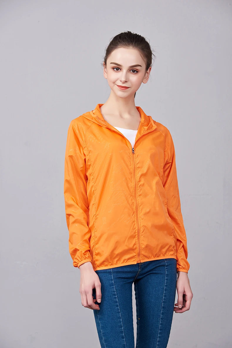 JNLN Unisex Wanderjacke Herren Damen Wasserdicht Schnelltrocknend Camping Windjacke Outdoor Trekking Angeln Regenmantel Anti UV Kleidung