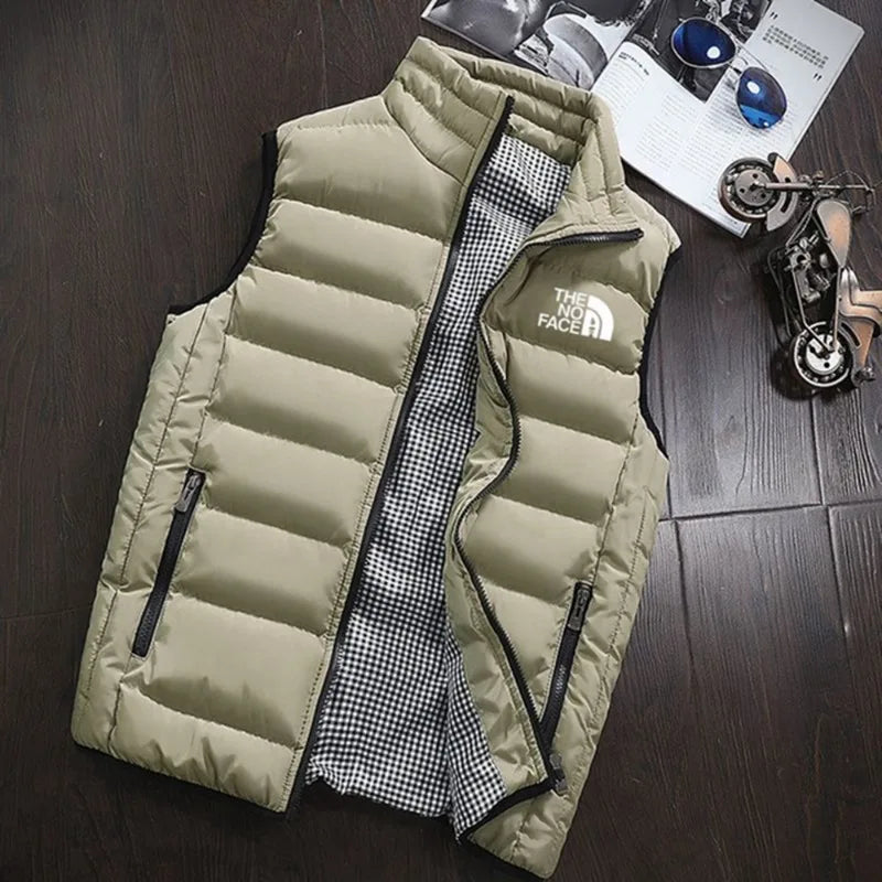 Ärmellose Herbst- und Winterjacke mit Reißverschluss, warmer Westenmantel, modische und vielseitige Herren-Golfbekleidung