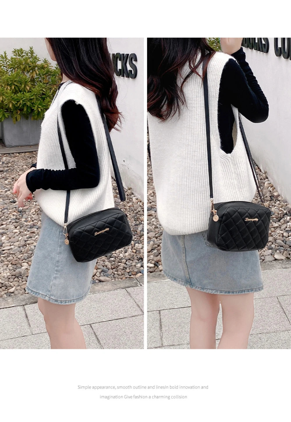 2024 quaste Kleine Umhängetasche Für Frauen Trend Lingge Stickerei Kamera Weibliche Schulter Tasche Mode Kette Damen Umhängetaschen
