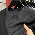 Hochwertiges Herren Waffelstrick T-Shirt Atmungsaktives Kurzarm Freizeit- und Loungewear-Oberteil