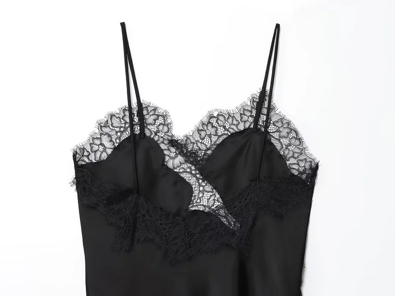 MUJER Schwarze Spitzen-Tops für Frauen, Leibchen, sexy rückenfreie Tops für Damen, 2022, Sommer, ärmellose Damen-Tops, Träger, Strand-Top, weiblich