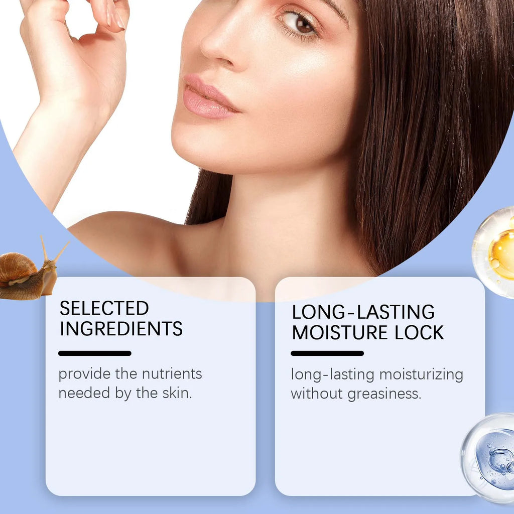 Snail Mucin Moisturizing Essence Tiefenpflege Straffende Haut verbessert effektiv Stumpfheit, feuchtigkeitsspendende, weichmachende Pflegeessenz