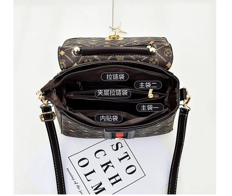 Neue Umhängetasche Damen Tasche Tote Luxus Designer Handtasche Damen Handtaschen Leder Bedrucktes Monogramm Einzelschulter Straddle Bag