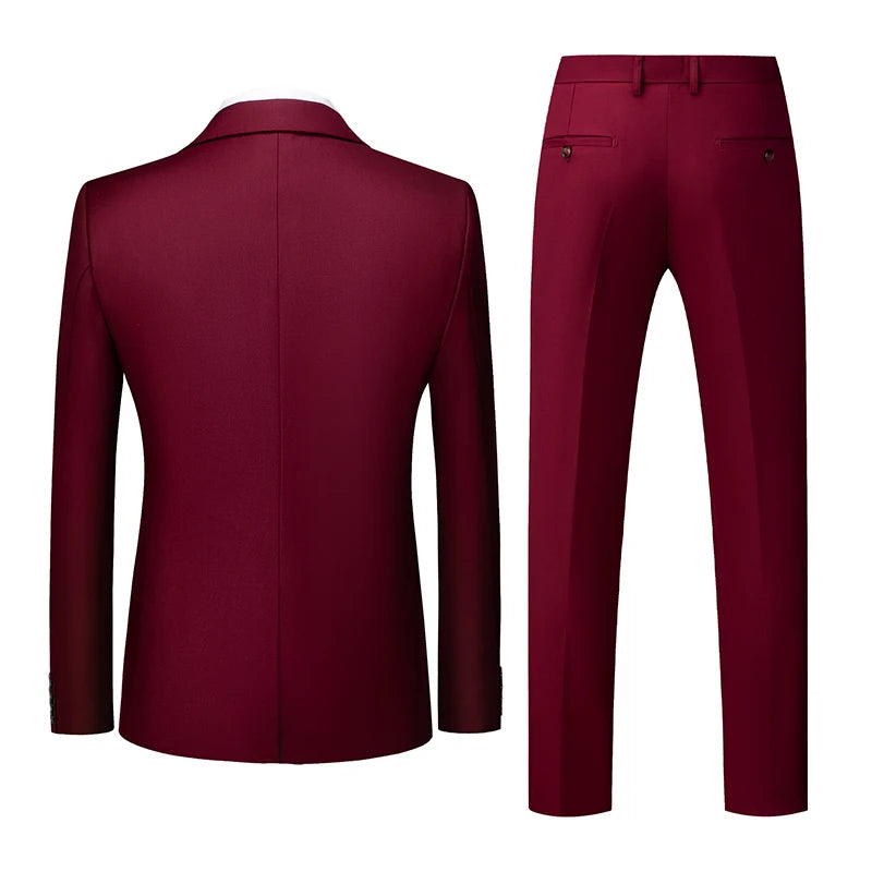 22 Farben einreihige formelle Hochzeit Anzüge Herren bekleidung Mode einfache Männer Business Social Prom Party Kleid 2 Stück Set