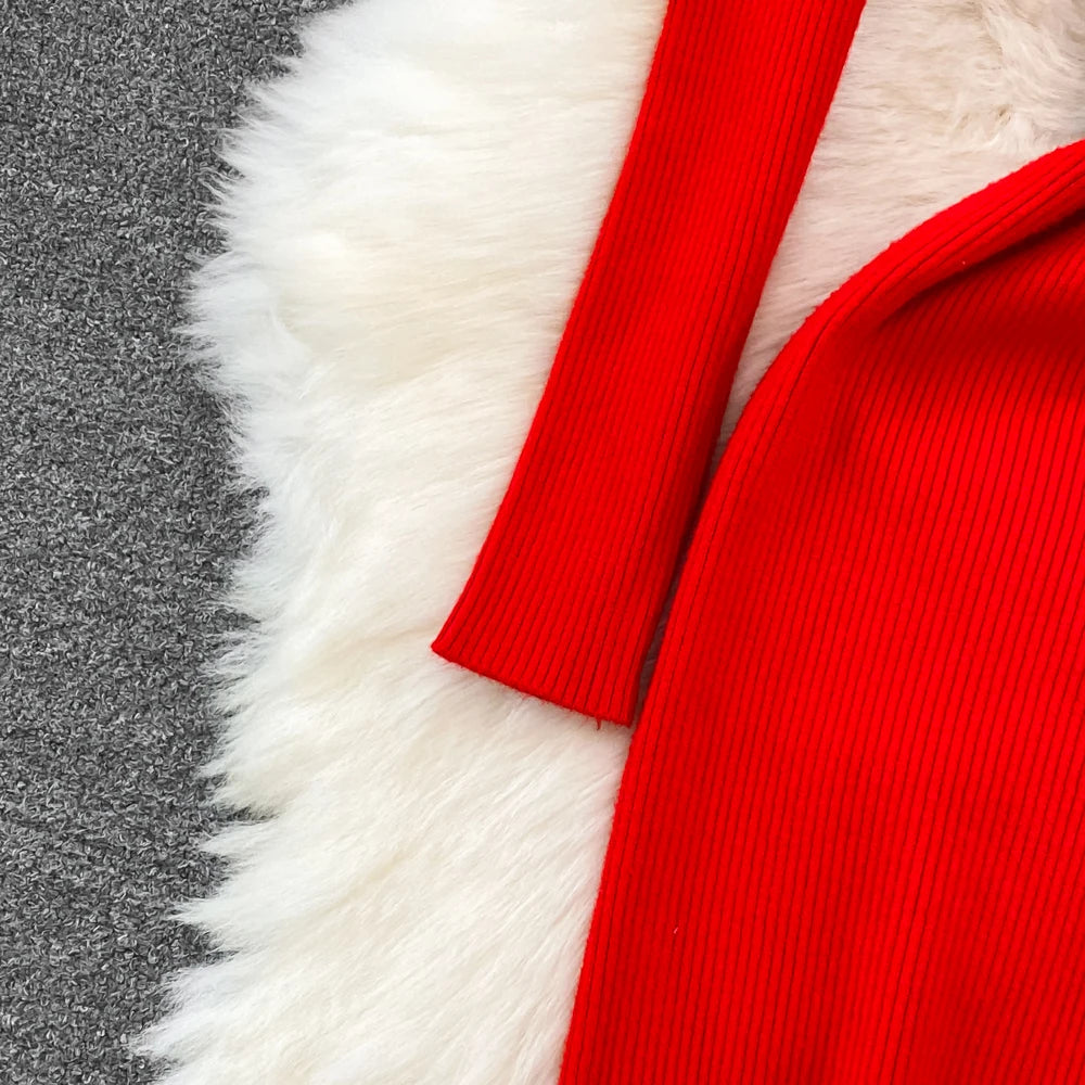 REALEFT Herbst Winter 2025, neue Rollkragen frauen Gestrickte Kleider mit Gürtel Langarm Elegante Bodycon Wrap Kleid Weibliche