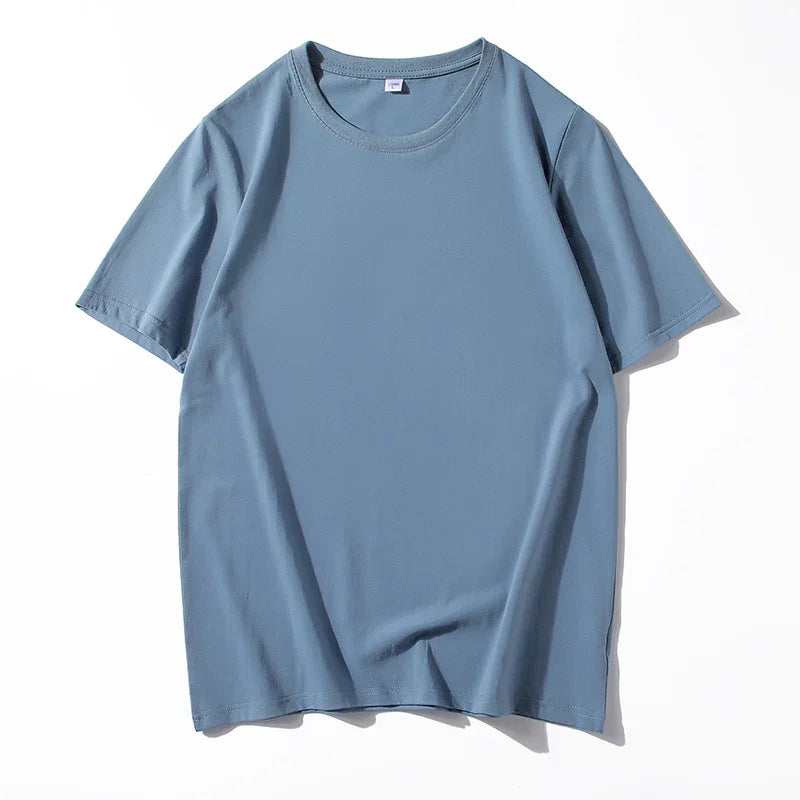 12 Farben übergroßes schweres T-Shirt für Herren, Sommer-Kurzarm-T-Shirt, 100 % Baumwolle, schlichtes Oberteil, lässige Herrenbekleidung
