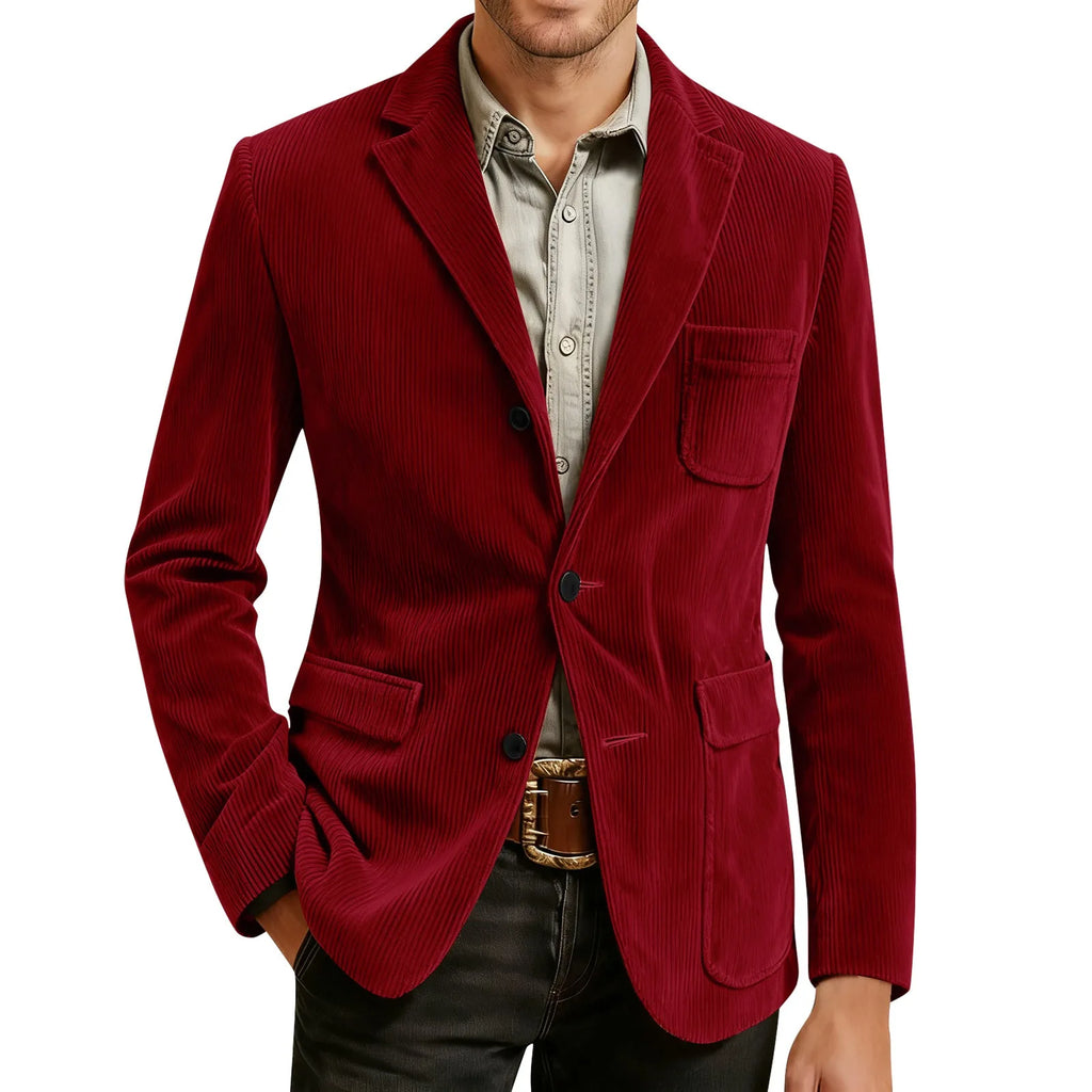 Männer Einfarbig Cord Warme Anzug Jacke Strickjacke Frühling Herbst Business Casual Cord Blazer Jacke männer Anzug Mantel