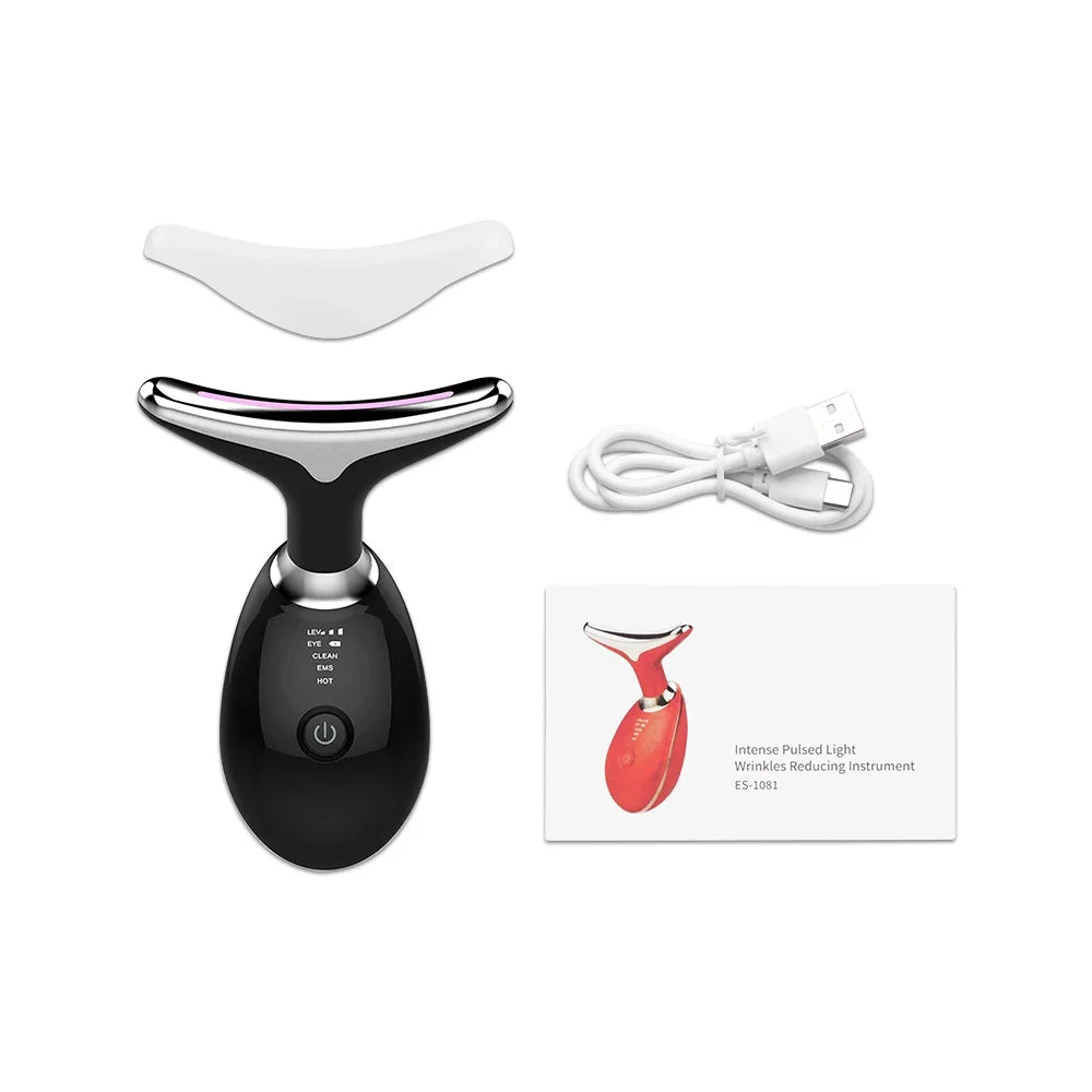Gesicht Hals Lift Schönheit Gerät EMS Gesichts Massager LED Licht Therapie Doppel Kinn Entferner Haut Verjüngung Straffung Anti Falten