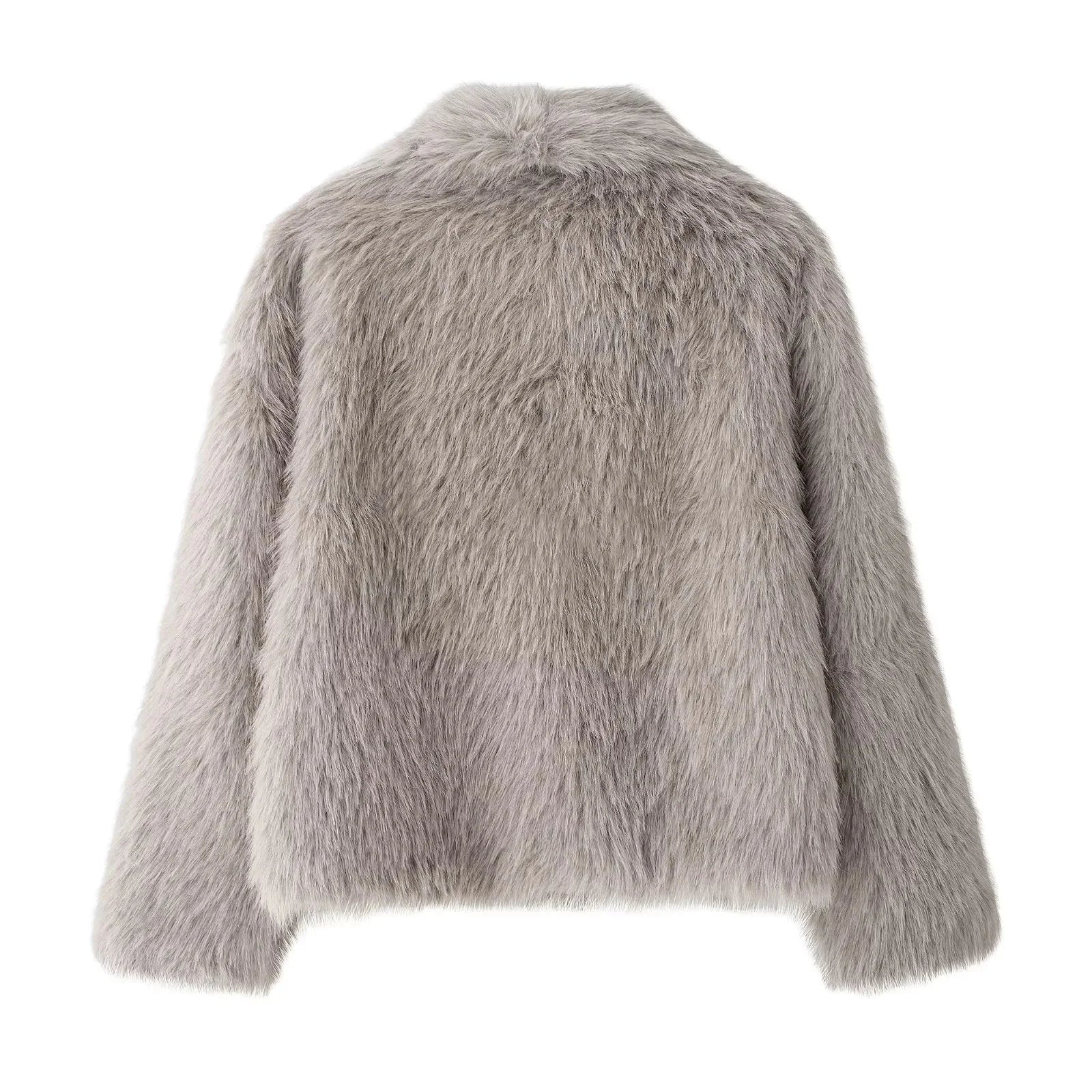 KONDALA 2025 Fall Winter Casual Faux Fur Brown Women Warm Jackets Streetwear Turn Down Collar Christmas Oversized Elegant Coats