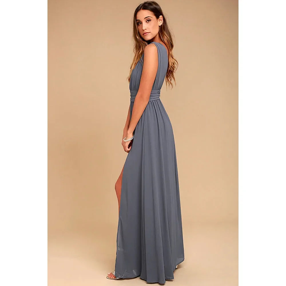 Sexy rückenfreies Maxi-Sommerkleid für Damen, Netzstoff, lang, figurbetont, rot, Weihnachts-Partykleid, Brautjungfern-Abendkleider