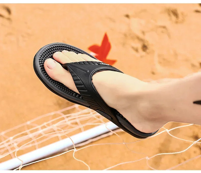 Männer Massage Flip-Flops EVA Hausschuhe Sommer Atmungsaktive Strand Schuhe Sandalen Männer Flip-Flops Atmungsaktive Plus Große Größe Männer Slipper 46