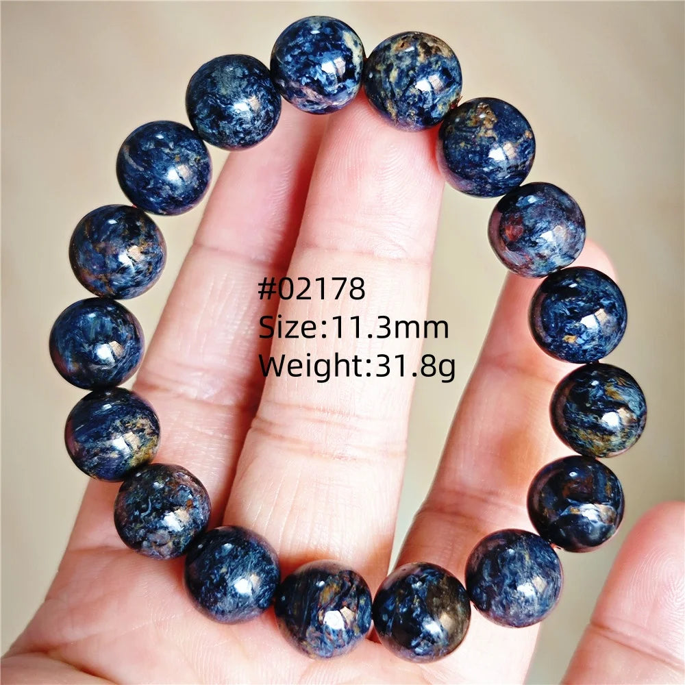 Natürliche blaue Pietersite Runde Perlen Armband Schmuck 12,5 mm Feuer Pietersite Namibia Feuer Pietersite Seltene Steinperlen AAAAAA