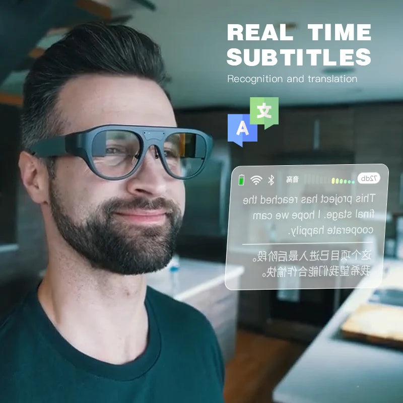 Virtual Reality Smart Glasses Multiple Languages Web Meeting Multifunctional Enhanced Hearing-Aid Instant Translation Ar Glasses