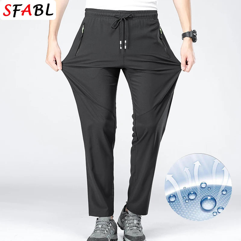 5XL Hohe Stretch Outdoor Sport Wandern Hosen Männer Zipper Taschen Hosen Männer Sommer Dünne Quick Dry männer Hosen Trekking Angeln