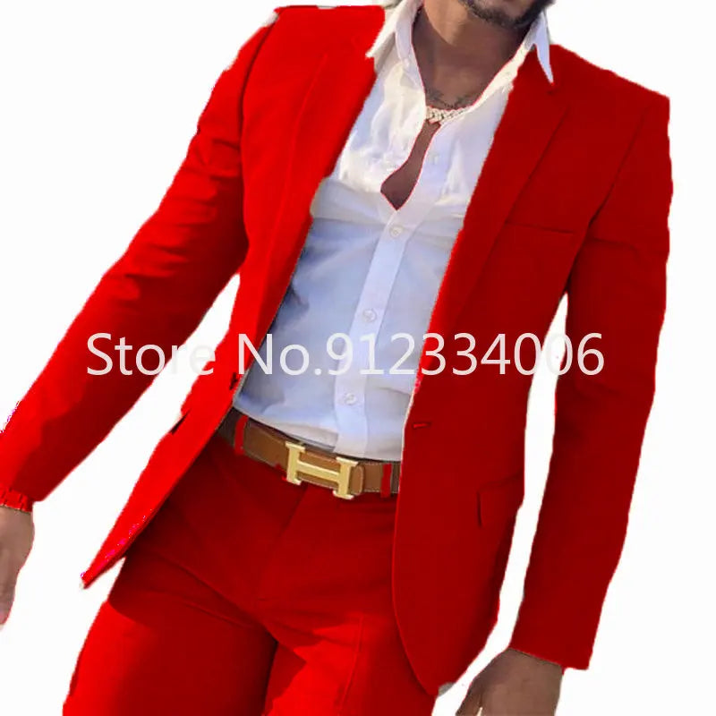 2-teiliger beigefarbener Anzug für Männer, Slim Fit, Hochzeit, Bräutigam, Smoking, Trauzeugenanzüge, männliche Mode, Raucherkostüm, Homme, Blazer mit Hosen