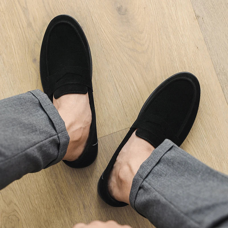 Hot Sale Men's Slip On Loafers Preppy Lightweight Breathable Comfort Outdoor Flats Non Slip Soft Sole Casual Daily Walking Shoes