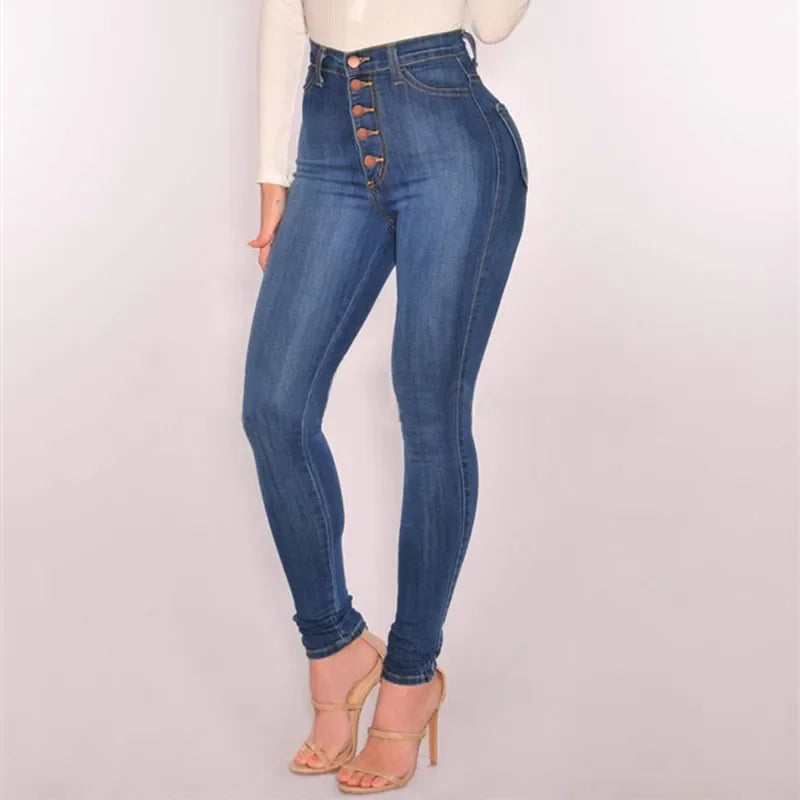 Jeans Für Frauen Hohe Taille Push-Up Jeans Hohe Elastische Stretch Damen Mom Jeans Weibliche Gewaschen Denim Dünne Bleistift Hosen