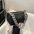 Allover-Beuteltasche mit Strasssteinen, Balltasche mit Glitzerkette, Mini-Umhängetasche für Damen (6,3 x 3,54) Zoll).
