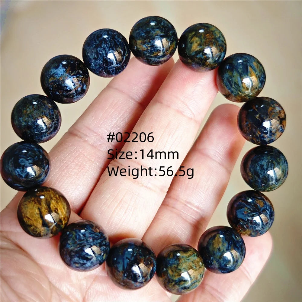 Natürliche blaue Pietersite Runde Perlen Armband Schmuck 12,5 mm Feuer Pietersite Namibia Feuer Pietersite Seltene Steinperlen AAAAAA
