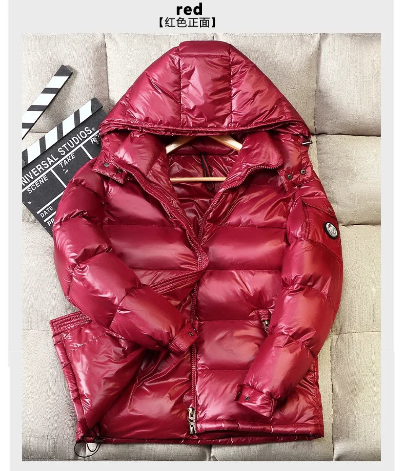 2024 Winter Neue Herren Puffer Jacke Mode Dicke Männer Frauen Ente Unten Jacke Im Freien Warme Casual Mäntel Feste Kapuze Mäntel