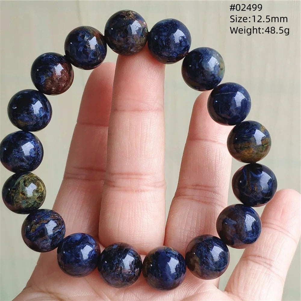 Natürliche blaue Pietersite Runde Perlen Armband Schmuck 12,5 mm Feuer Pietersite Namibia Feuer Pietersite Seltene Steinperlen AAAAAA