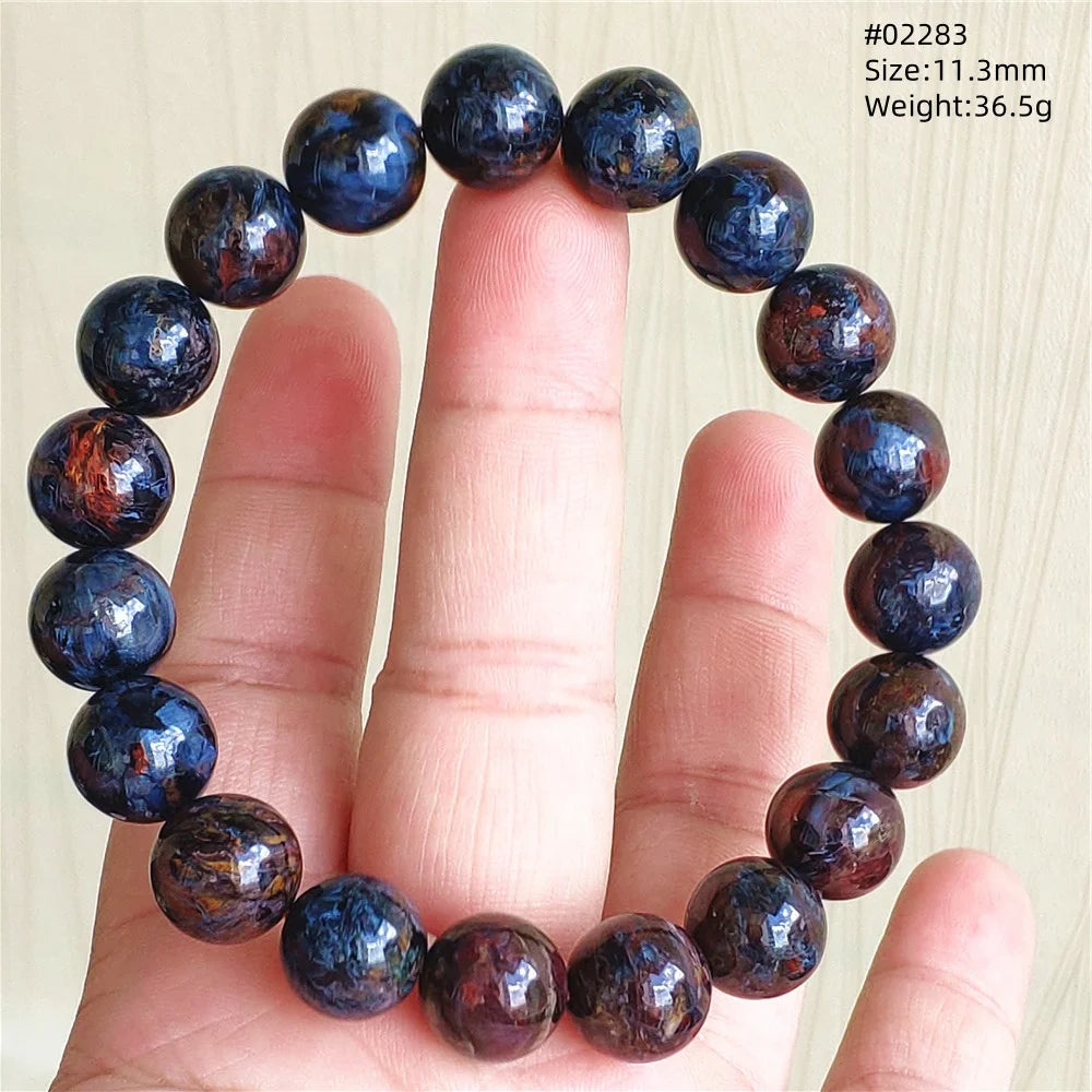 Natürliche blaue Pietersite Runde Perlen Armband Schmuck 12,5 mm Feuer Pietersite Namibia Feuer Pietersite Seltene Steinperlen AAAAAA
