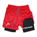 Anime Berserk Head Laufshorts für Herren, Fitness, Fitnessstudio, Training, 2-in-1, Sport, schnell trocknend, Training, Joggen, Doppeldeck, Sommer