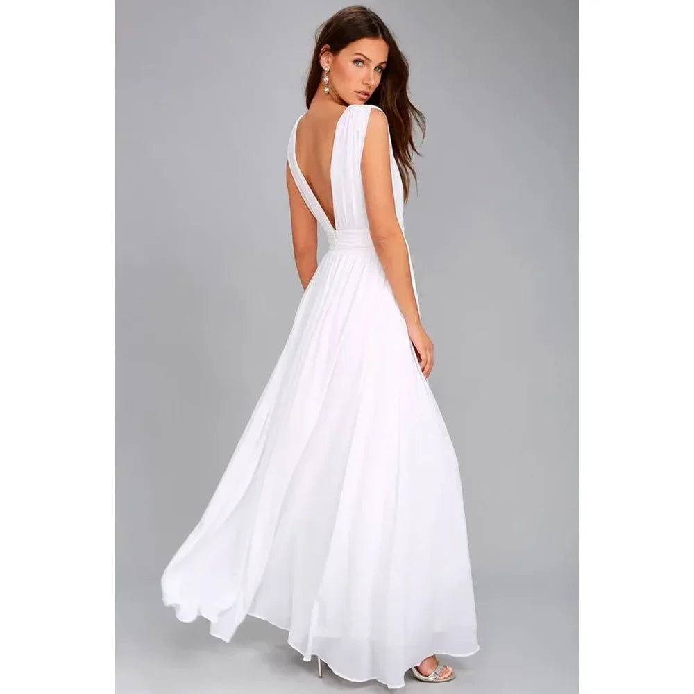 Sexy rückenfreies Maxi-Sommerkleid für Damen, Netzstoff, lang, figurbetont, rot, Weihnachts-Partykleid, Brautjungfern-Abendkleider