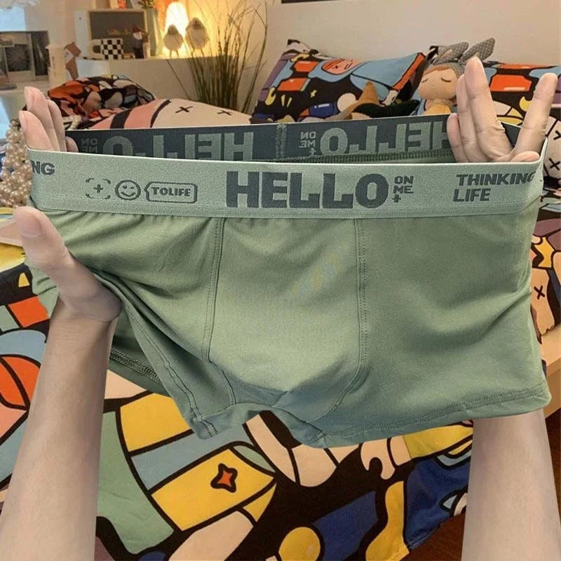 1/3Pc Männer Höschen Atmungsaktive Antibakterielle Boxer Shorts Vier-ecke Shorts Jugendliche Gestrickte Reine Farbe U Konvexen männlichen Unterhose