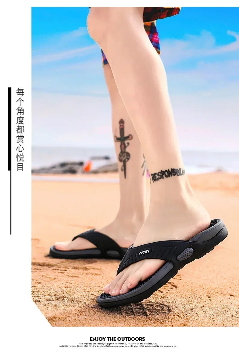 Männer Massage Flip-Flops EVA Hausschuhe Sommer Atmungsaktive Strand Schuhe Sandalen Männer Flip-Flops Atmungsaktive Plus Große Größe Männer Slipper 46