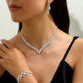 4/3 Pieces Of Wedding Season Women's Claw Chain Series Earrings, Necklaces, Bracelets, Jewelry Sets, Banquet And Holiday Gifts92