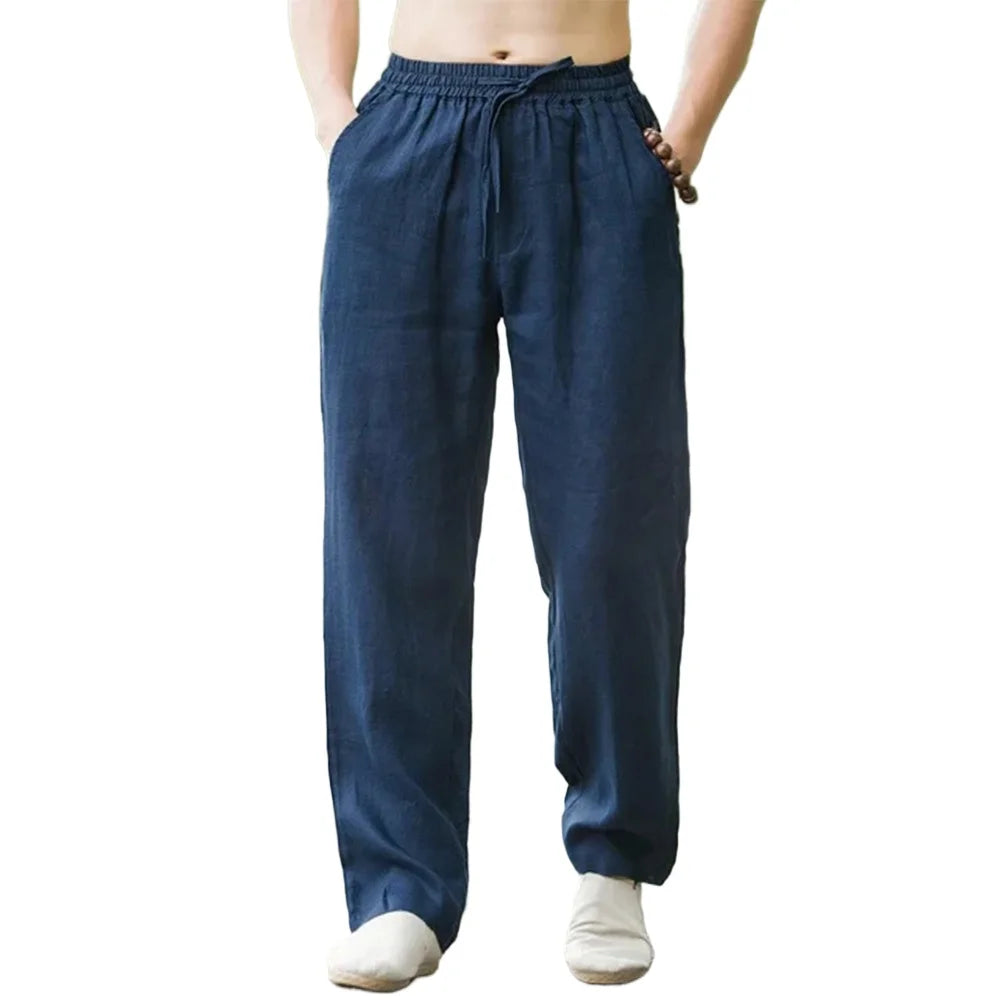 Männer Strand Hosen Jogger Streetwear Baumwolle Leinen Jogginghose Casual Hosen Hawaiian Urlaub Lose Sommer Lange