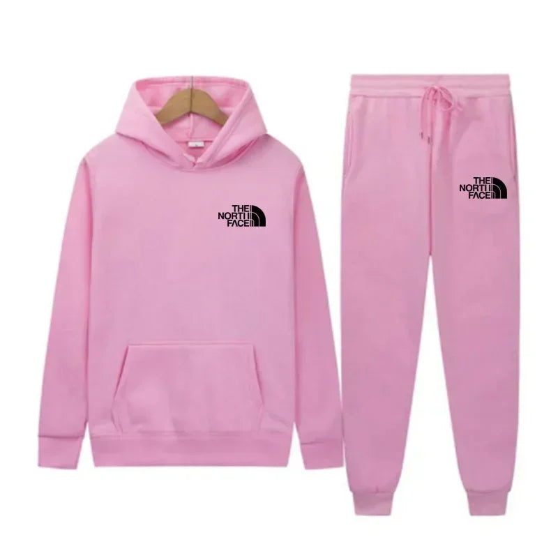 Herbst und Winter neues Herren-Sportbekleidungsset, modisches Outdoor-Herren- und Damen-Kapuzenpullover und Hose, 2-teiliges Set