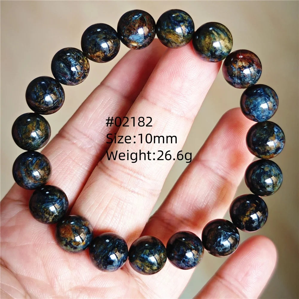 Natürliche blaue Pietersite Runde Perlen Armband Schmuck 12,5 mm Feuer Pietersite Namibia Feuer Pietersite Seltene Steinperlen AAAAAA