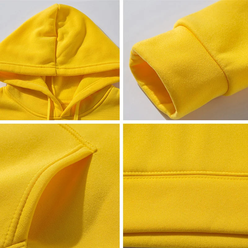 Men's and Women's Solid Color Pocket Hoodies Sports Fitness Sweatshirts Fashionable Casual Pullovers Multi Color