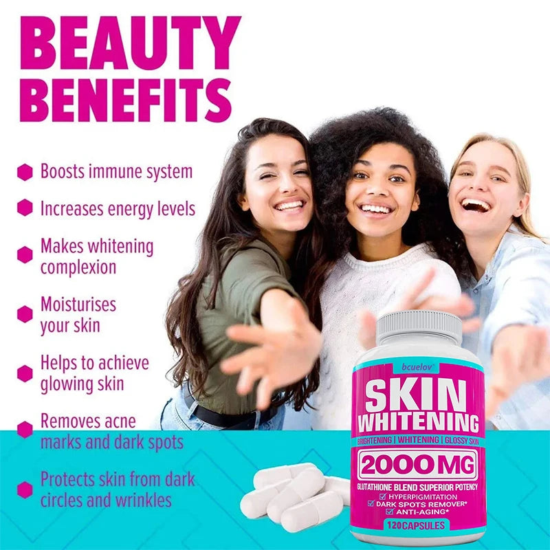 Glutathion-Komplex-Kapseln – kraftvolles Antioxidans, reduziert Hyperpigmentierung, lindert dunkle Flecken und spendet Feuchtigkeit der Haut