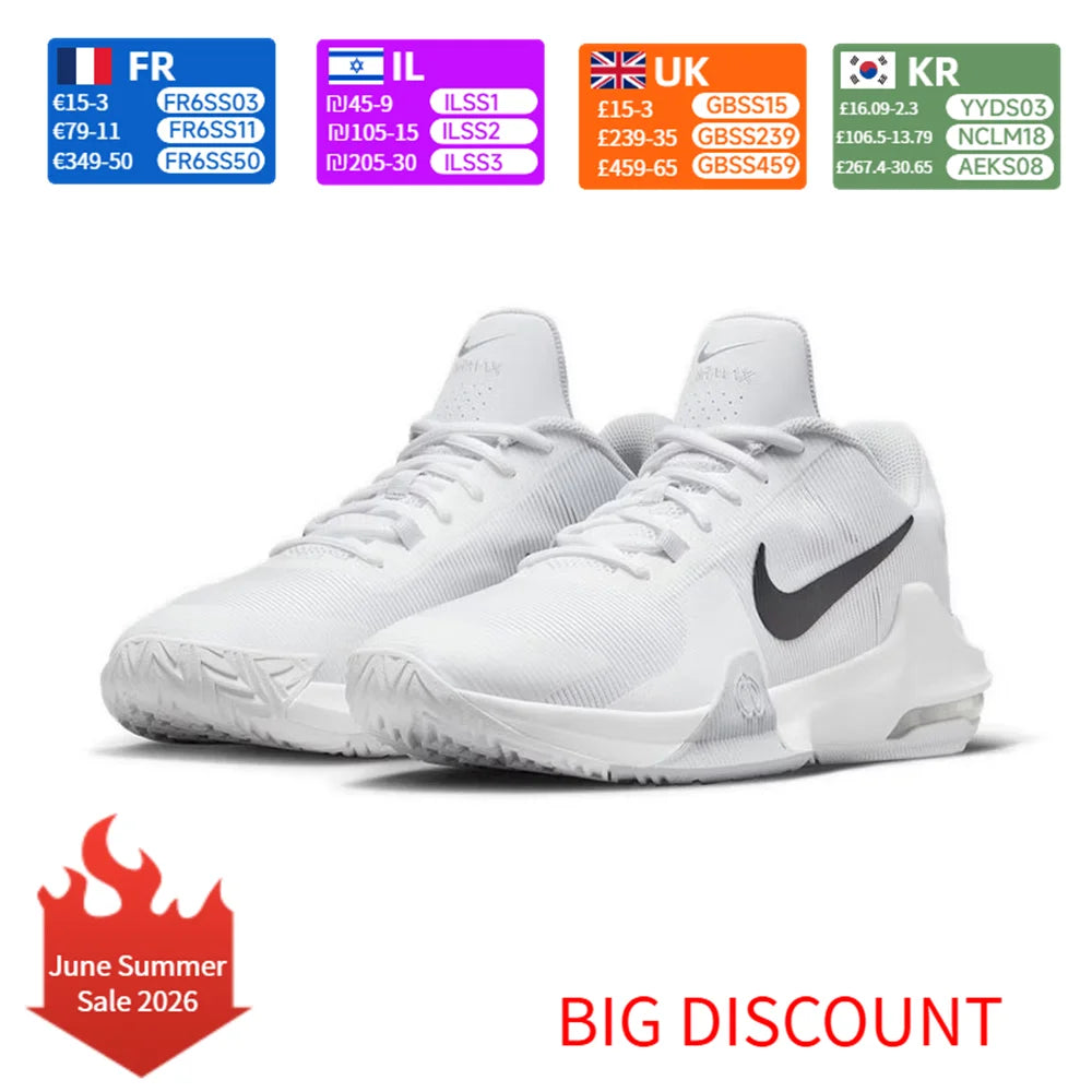 Nike Air Max Impact 4 Low-Top-Basketballschuhe Air Max Dämpfung Impact Protection Leichte Unterstützung Court Sport DM1124-100
