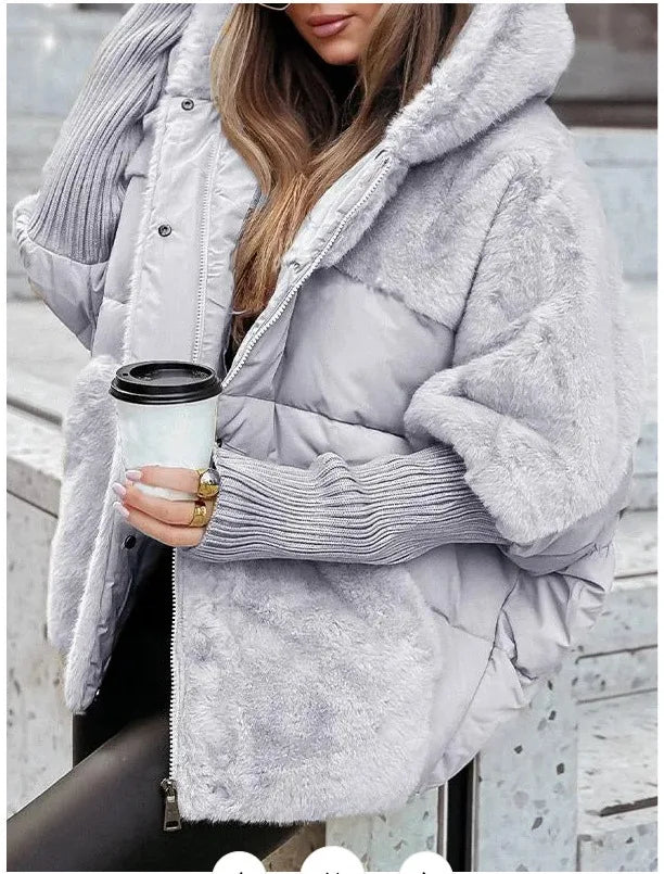 Neue Cappotto Donna Outerwear Winter Warme Baumwolle Jacke Frauen Vielseitige Mit Kapuze Plüsch Taste Einreiher Einfarbig Jacke
