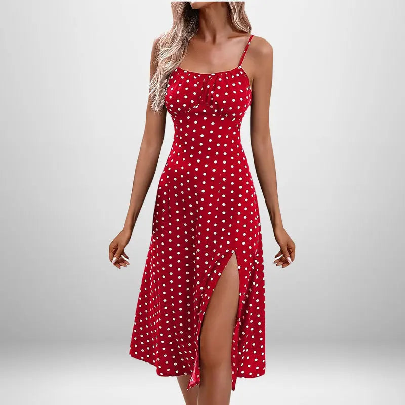 Elegantes Damen-Blumenkleid für Strandurlaub und Streetwear, Sexy Tief Ausgeschnittenes Strandparty-Kleid mit Schlitz, Schickes Bodycon-Kleid Ärmellos für Damen