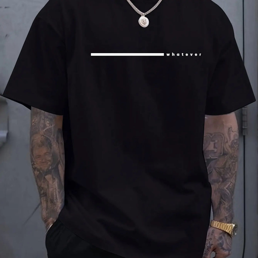 Sommer Herren Casual Sport Loose Plus Size Was auch mit Buchstaben bedrucktes, bequemes Rundhals-Kurzarm-T-Shirt