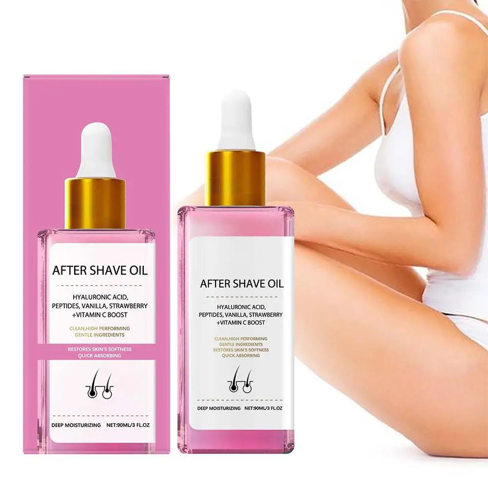 After-Shave-Öl, Erdbeer- und Vanilleduft, Erdbeer-Vanille-After-Shave-Öl, Schönheit für Frauen, für glatte Haut, verhindert eingewachsene Haare