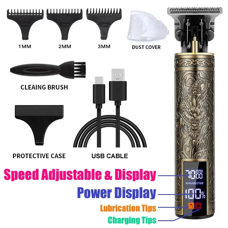 Elektrische Vintage Rasierer Barber Cordless Haar Schneiden Maschine USB Lade Haar Trimmer Tragbare Haar Clipper Geeignet Für Männer