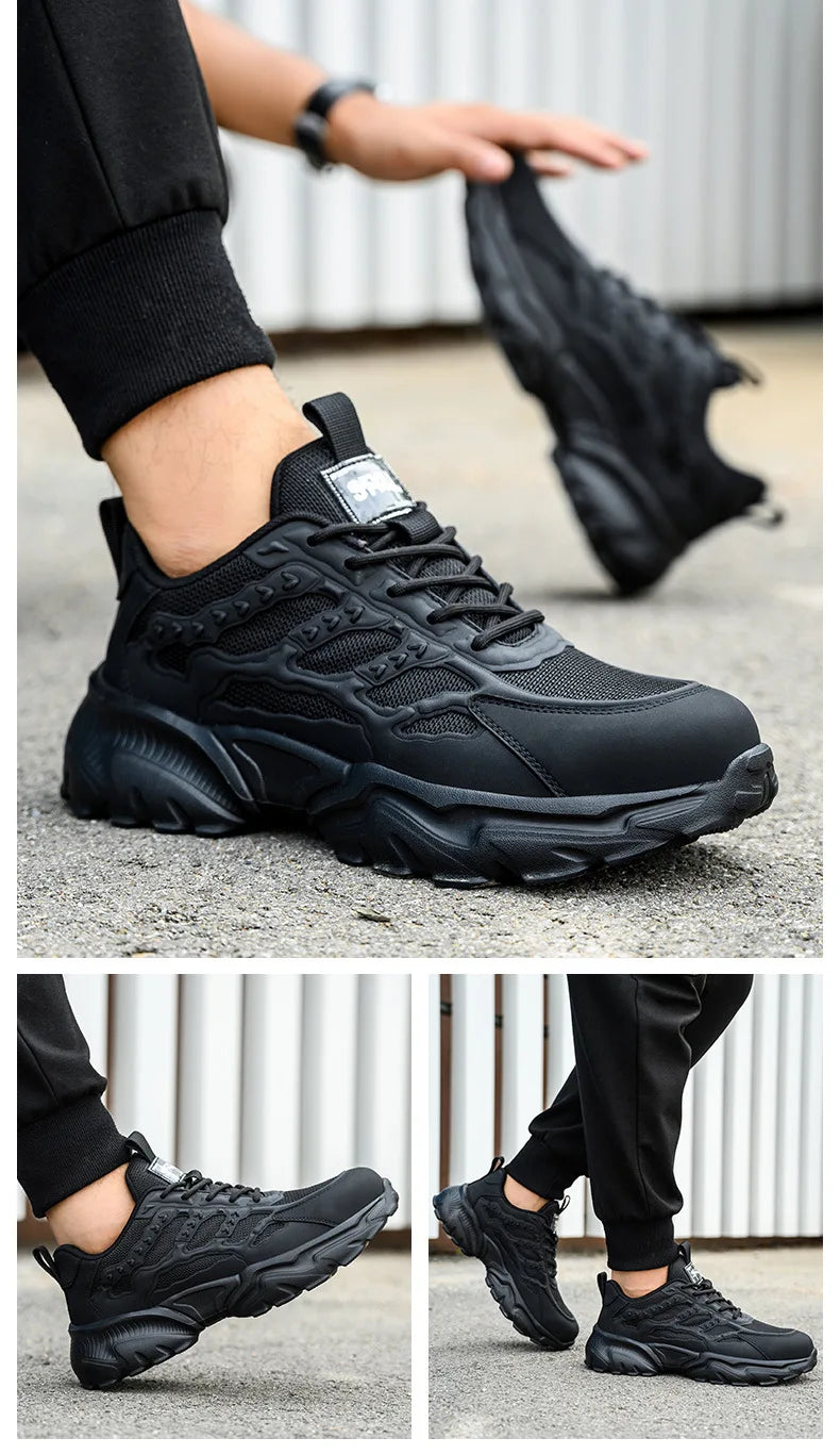 white work shoes lightweight comfortable safety shoes man women work shoes with a steel toe puncture proof safety work sneakers