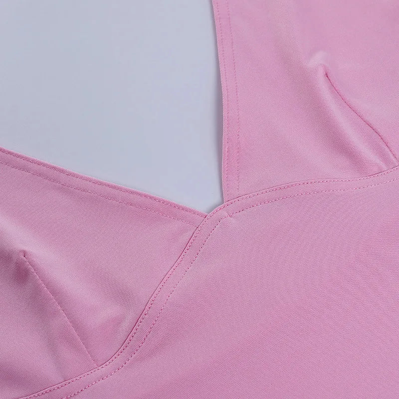 Sommer Halfter Leibchen Tank Top Frauen V-ausschnitt Sexy Tanks Camis Dünne Backless Rosa Korsett T Shirt Femme Tops WomanT-hemd