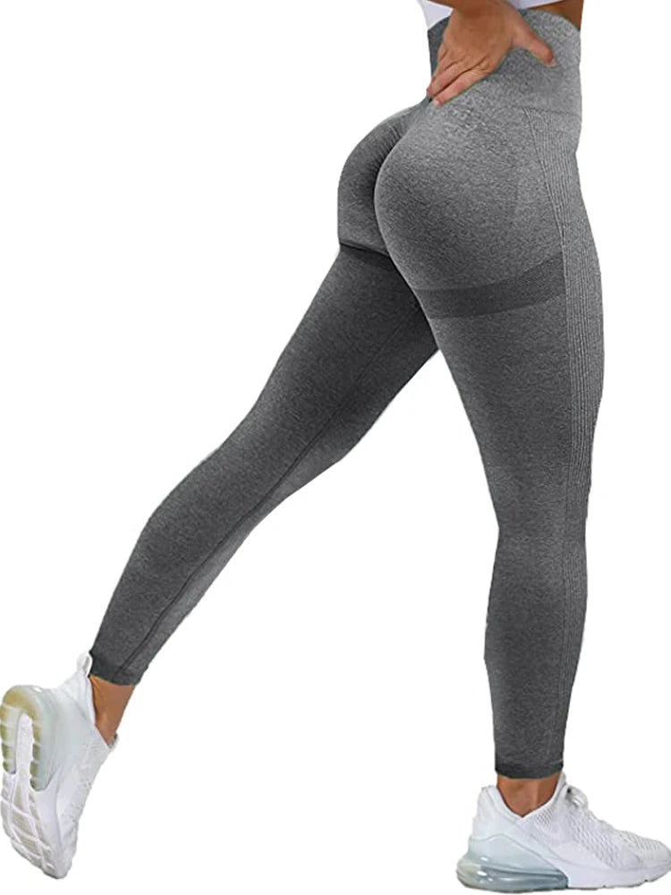 Frauen Nahtlose Workout Leggings Hohe Taille Push-Up-Leggings Damen Sexy Gym Legging Mode Schwarz Sport Leggings