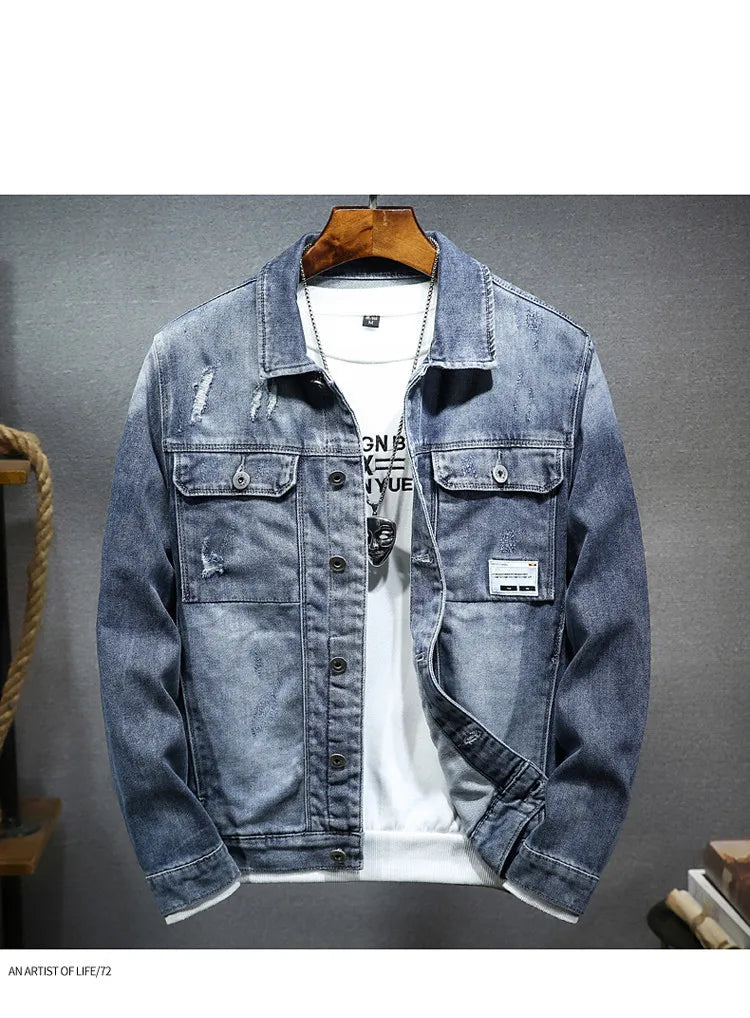 Frühling Herbst Neue Cowboy Luxus Strickjacke Denim Harajuku Mode Koreanischen Stil Kleidung Casual Cowboy Lose Mantel Motorrad Jacke