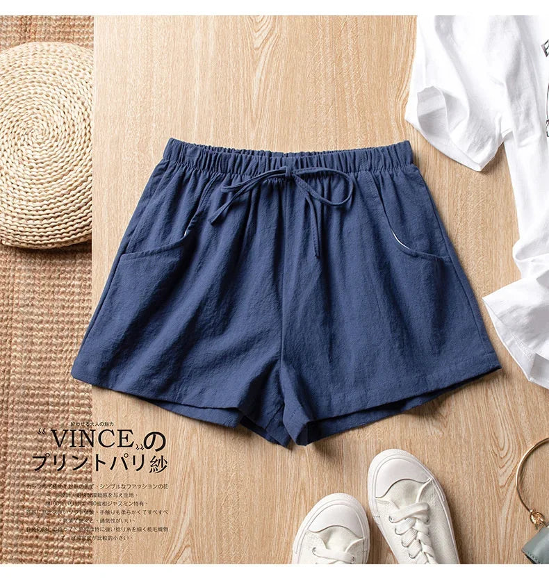 ITOOLIN Casual Leinen Shorts Frauen Gym Workout Shorts Kurze Hosen Hohe Taille Schwarz Damen Kurze Femme Frauen Shorts Sport Femme