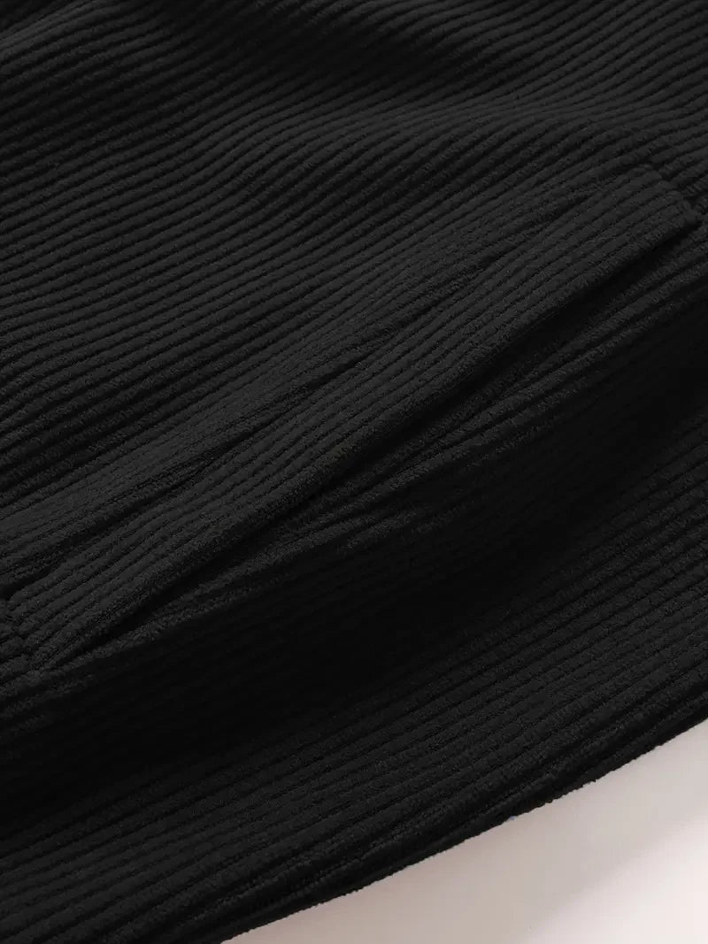 Men's Corduroy Zipper Jacket Casual Fashion Top Spring Autumn Outerwear for Streetwear Comfortable Fit Zippered Coat