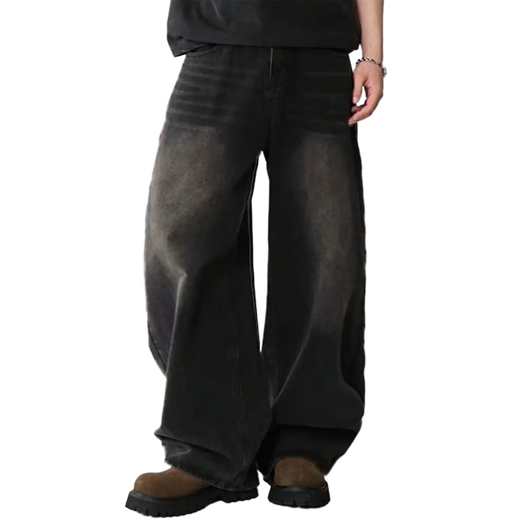 Vier Saison Herren Jeans Koreanische Version Student Casual Hosen High Street Gerade Lose Breite Bein Jeans Schwarz Grau Blau Baggy Jean