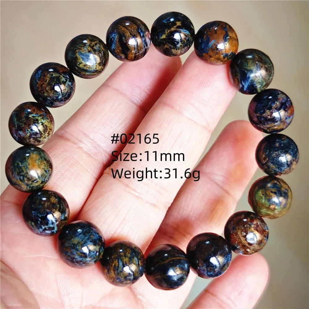 Natürliche blaue Pietersite Runde Perlen Armband Schmuck 12,5 mm Feuer Pietersite Namibia Feuer Pietersite Seltene Steinperlen AAAAAA